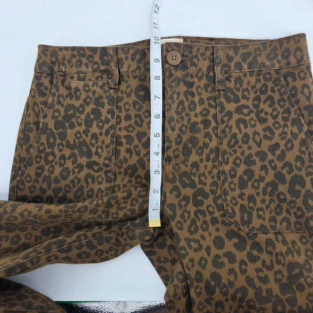 Sanctuary Pants 27 Brown Leopard Print Utility Slim Cargo‎ Standard Surplus